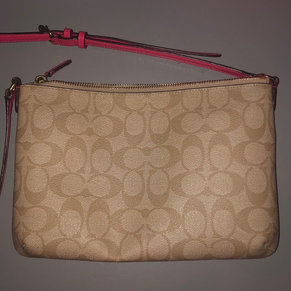 Tan and Pink Coach Purse - Picture 2 of 8